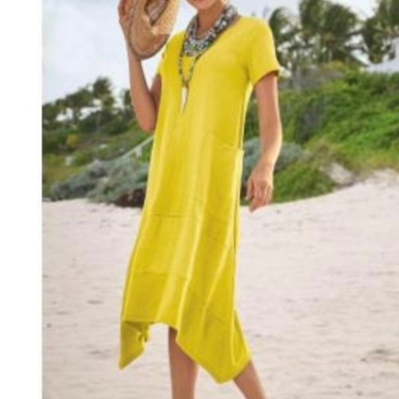 Soft Surroundings Loria Linen Lagen Look Dress Sz M EUC - Picture 1 of 9